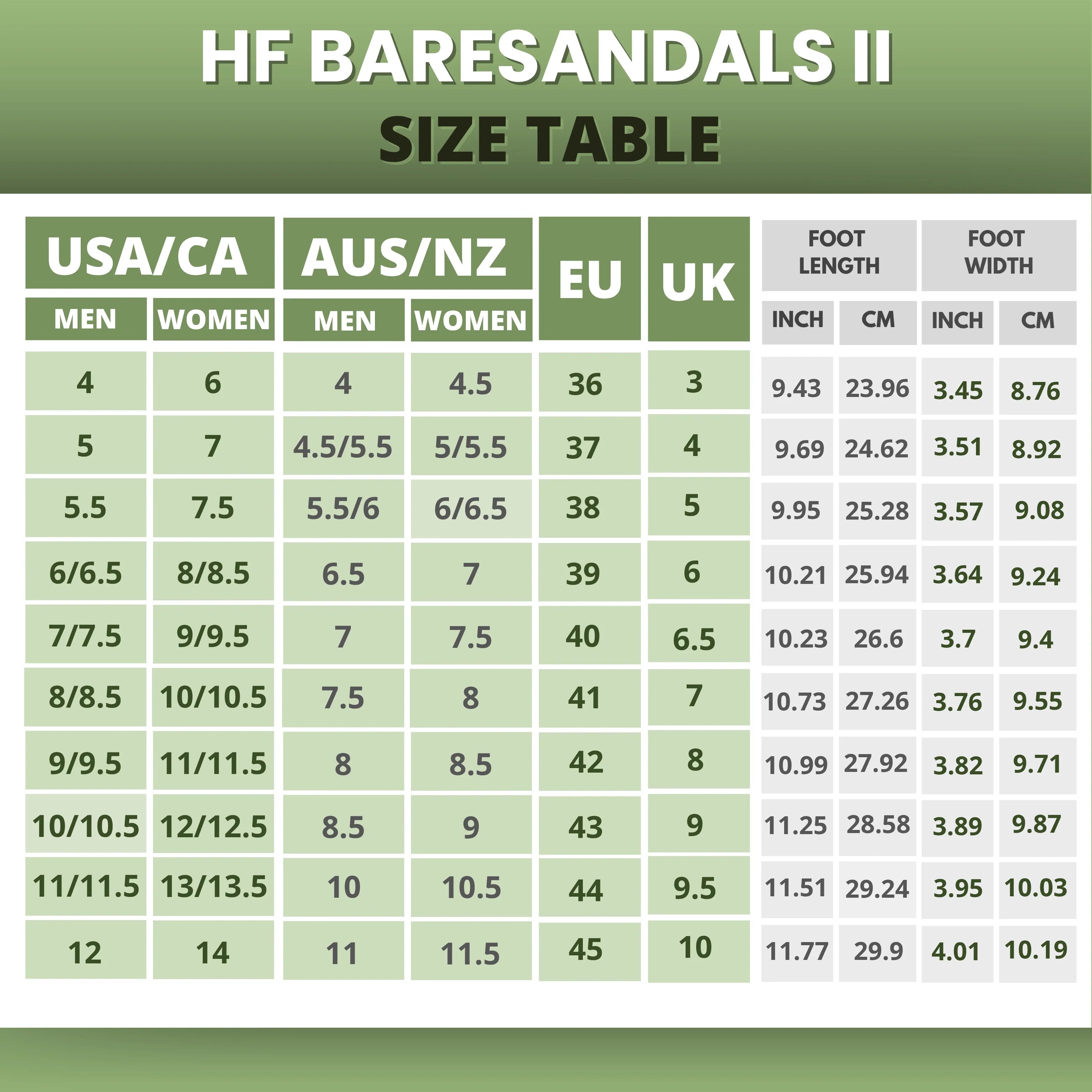 HF Baresandals II – Ergonomic Footbed & Ultra-Lightweight Barefoot Sandals (Unisex)
