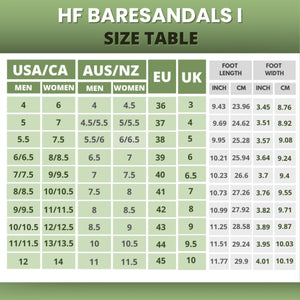 HF Baresandals I – Ergonomic Footbed & Ultra-Lightweight Barefoot Sandals (Unisex)