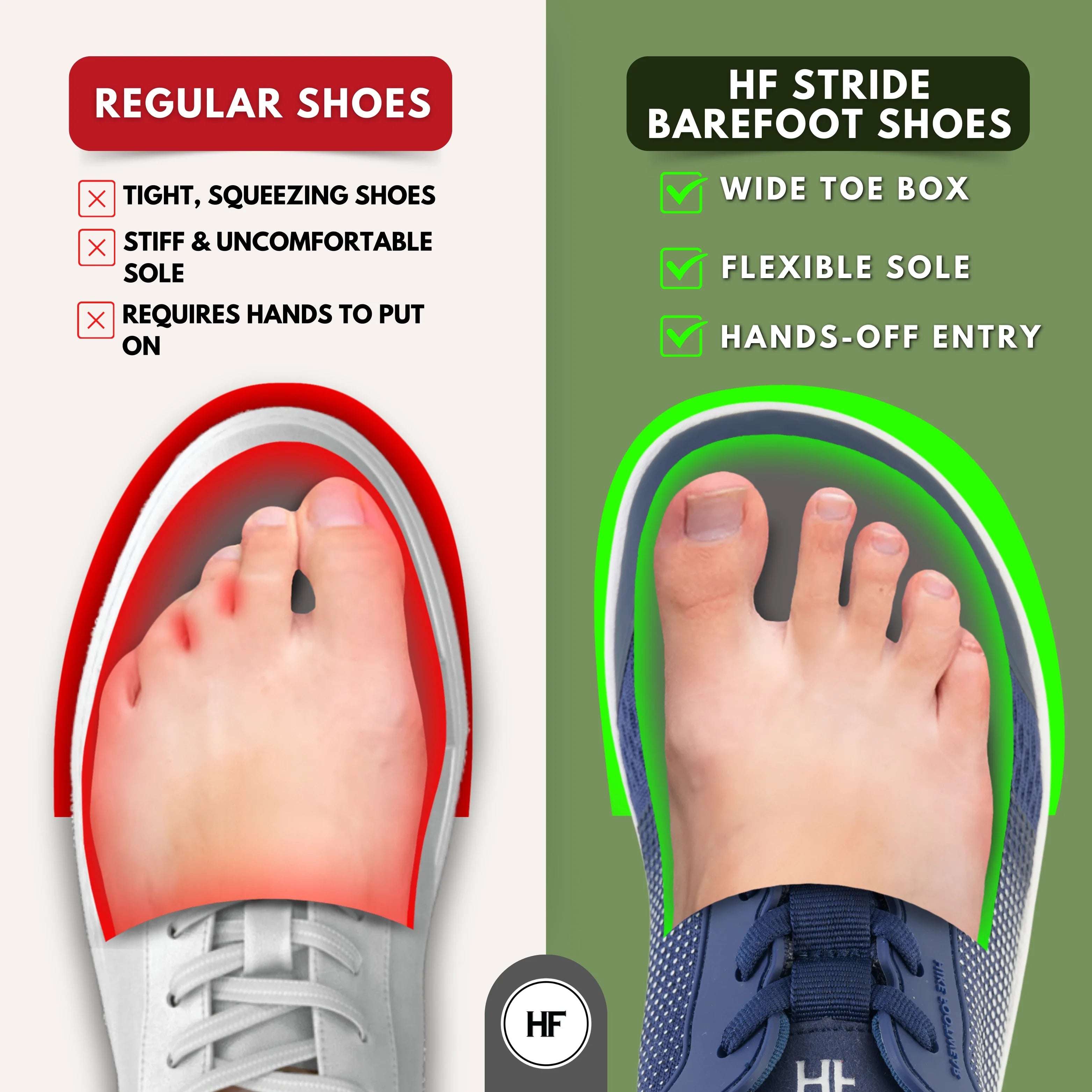 HF Stride – Ergonomische Barefoot Instapschoenen (Unisex)